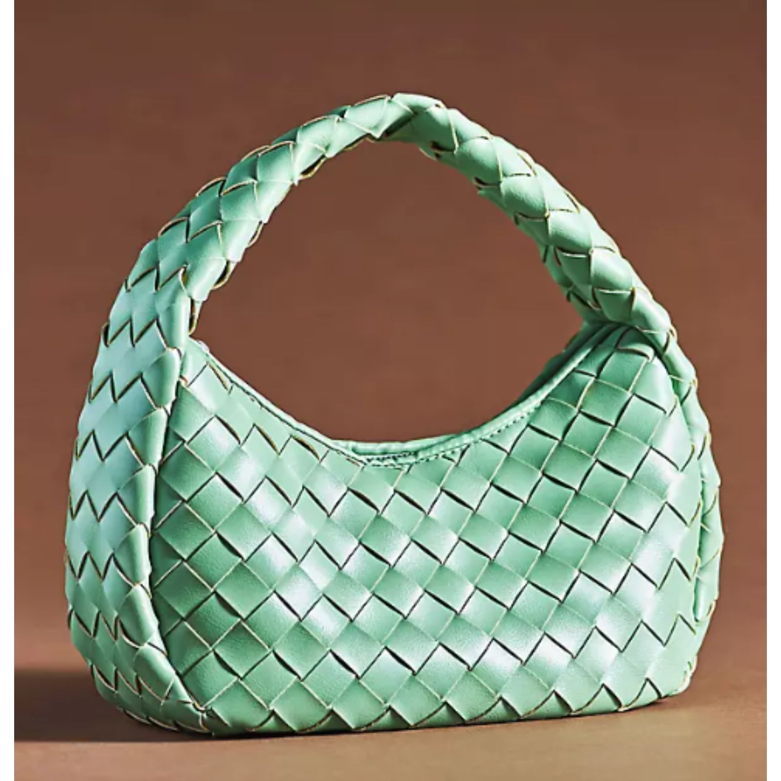 Anthropologie Inez Faux Leather Green Summer Vacation Party Bag